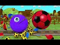 Learn Colors With PACMAN And Farm 3D SoccerBall Watermelon Street Vehicle Ard Pacman
