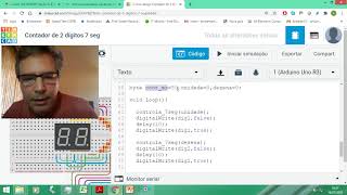 Contador de 2 dígitos com Arduino no Tinkercad