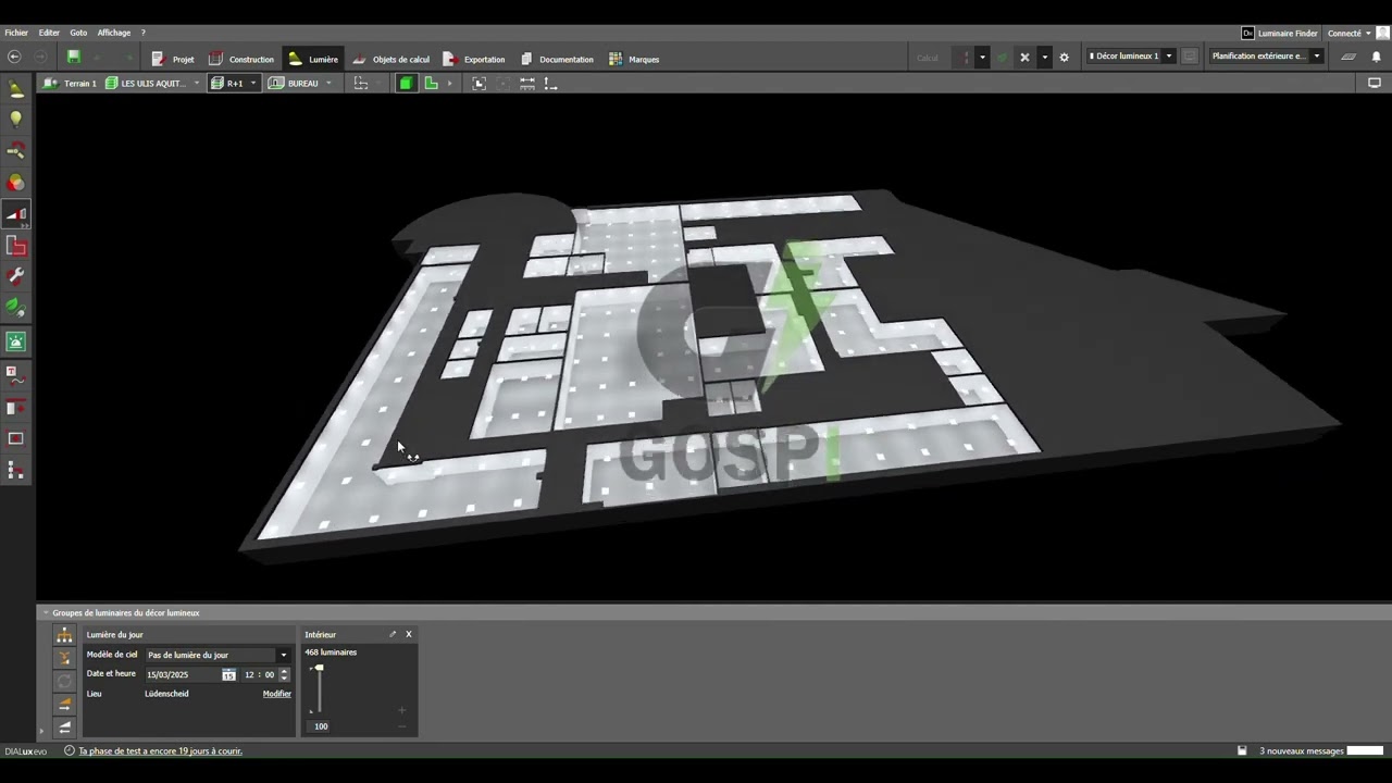 Projet d'éclairage tertiaire