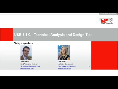 Würth Elektronik Webinar: USB 3.1 C - Technical analysis and design tips