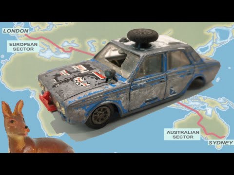 Corgi Hillman Hunter No 302 London - Sydney. Renovation after a collision with a kangaroo.