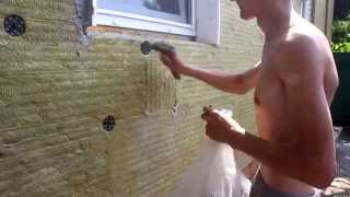 Как утеплить фасад дома. Утепляем дом каменной ватой и пенопластом "без опыта своими руками" ч.4.