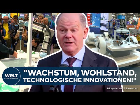 HANNOVER-MESSE: Schwere Zeiten "Kriege, Digitalisierung, Klimawandel" Scholz eröffnet Industrieschau