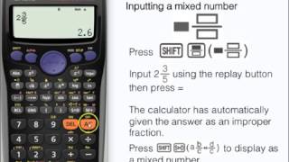 Change Fractions to Mixed Numbers on a Casio Calculator - fx-83GT PLUS,  fx-85GT PLUS Mixed Fraction