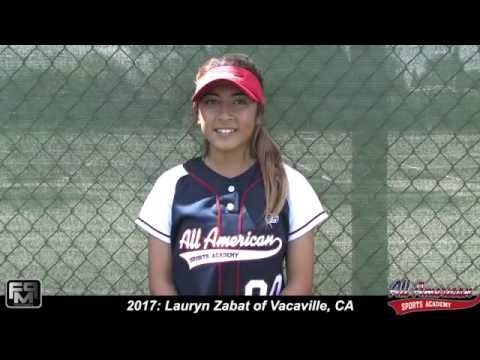 2017 Lauryn Zabat Outfield and Second Base Softball Skills Video