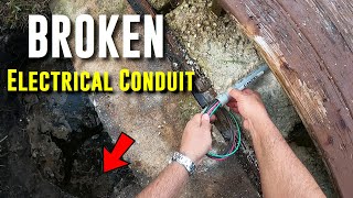 Fixing A Broken Electrical PVC Pipe! (Buried/Cracked)