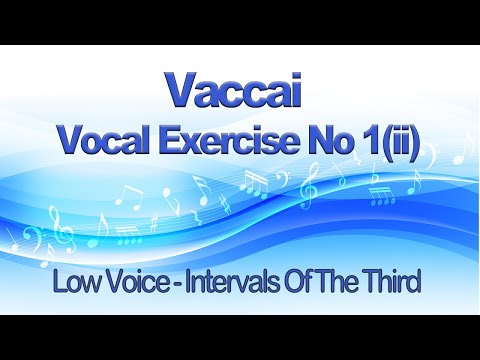 Vaccai Practical Method Lesson 1 (ii) Intervals Of The Third Key Bb For Low Voice -  Alto and Bass