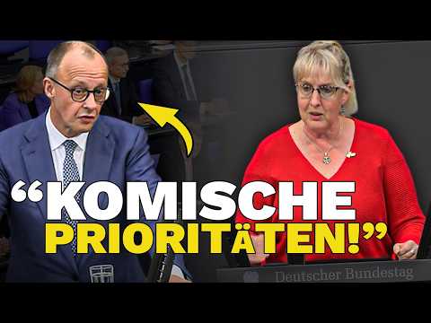 Video Thumbnail: Sie setzt Merz mit kraftvoller Rede unter Stress!