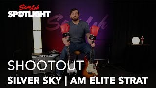 Video thumbnail for PRS John Mayer Silver Sky vs Fender American Elite Stratocaster: Shootout by Sam Ash Music