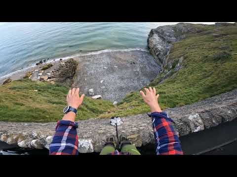 UNCUT - sketchy 37 meters BASE jump from cliff