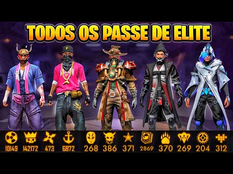 TODOS OS PASSES DE ELITE DO FREE FIRE ( S1 - S55 ) ATUALIZADO 2023