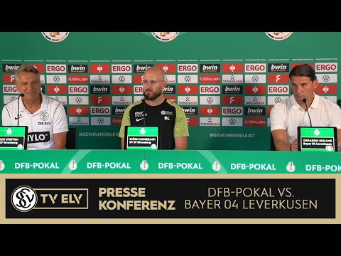 TV Elv // Pressekonferenz - DFB-Pokal SV Elversberg vs. Bayer 04 Leverkusen / 4:3