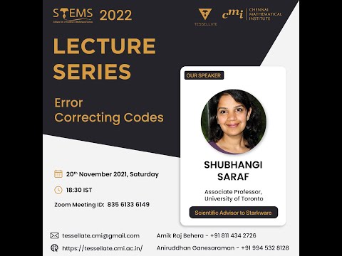 Error Correcting Codes - Prof. Shubhangi Saraf