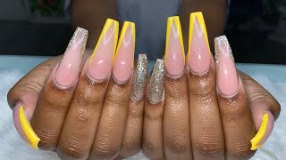 Acrylic Nails Tutorial | Color Acrylic Nails |Coffin Nails