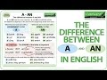 The Difference Between A And AN In English Learn English Grammar Rules About A Vs AN