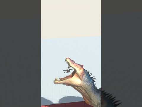 Slow Motion Giant Spinosaurus Eats Feeds - Animal Revolt Battle Simulator
