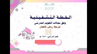 الخطة التشغيلية وفق مجالات التقويم المدرسي لمرحلة رياض الأطفال 1447
