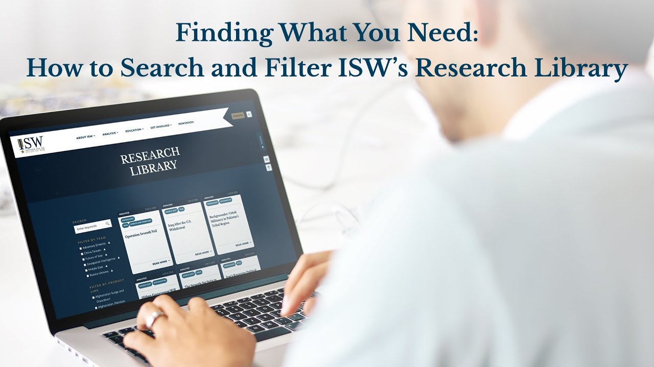 ISW Website Video Tour: Using the Research Library