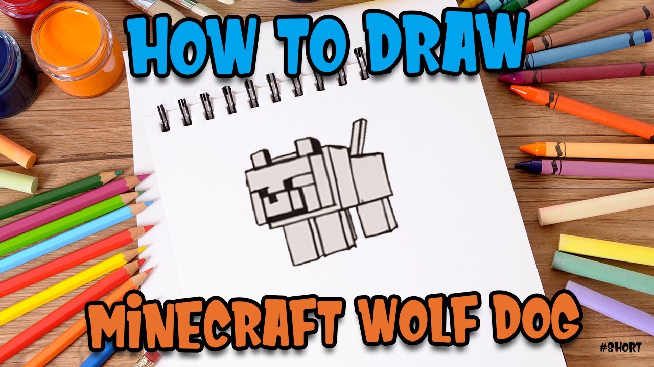 How to Draw easy Wolf Dog step by step for Kids #shorts