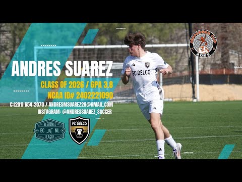 Andres Suarez Jefferson Cup 2025 Soccer Game Clips FC DELCO ECRL 08 Class of 2026