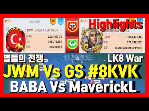 LK8 8KVK JWM Vs GS BABA MaverickL One billion POWER! KingsLAND WAR Rise of kingdoms
