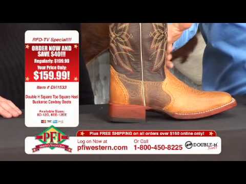Double H Square Toe Square Heel Buckaroo Cowboy Boots