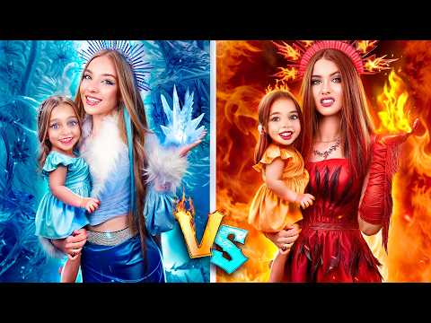 Ragazza di fuoco vs ragazza di ghiaccio! Chi ha la mamma migliore del mondo?
