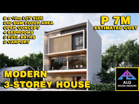 This ₱7M Modern 3-Storey House Fits on an 8x10m Lot! 4 Bedrooms (2026) | ALG Designs