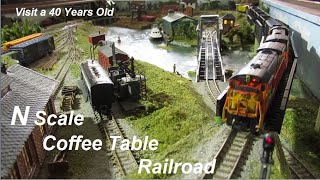 Download lagu N Scale Coffee Table Railroad Empire, Little Trains Under Glass, transition era model railroad mp3