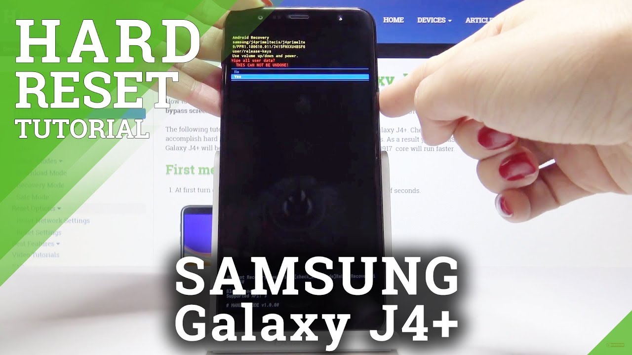SAMSUNG Galaxy J4+ Hard Reset / Bypass Screen Lock