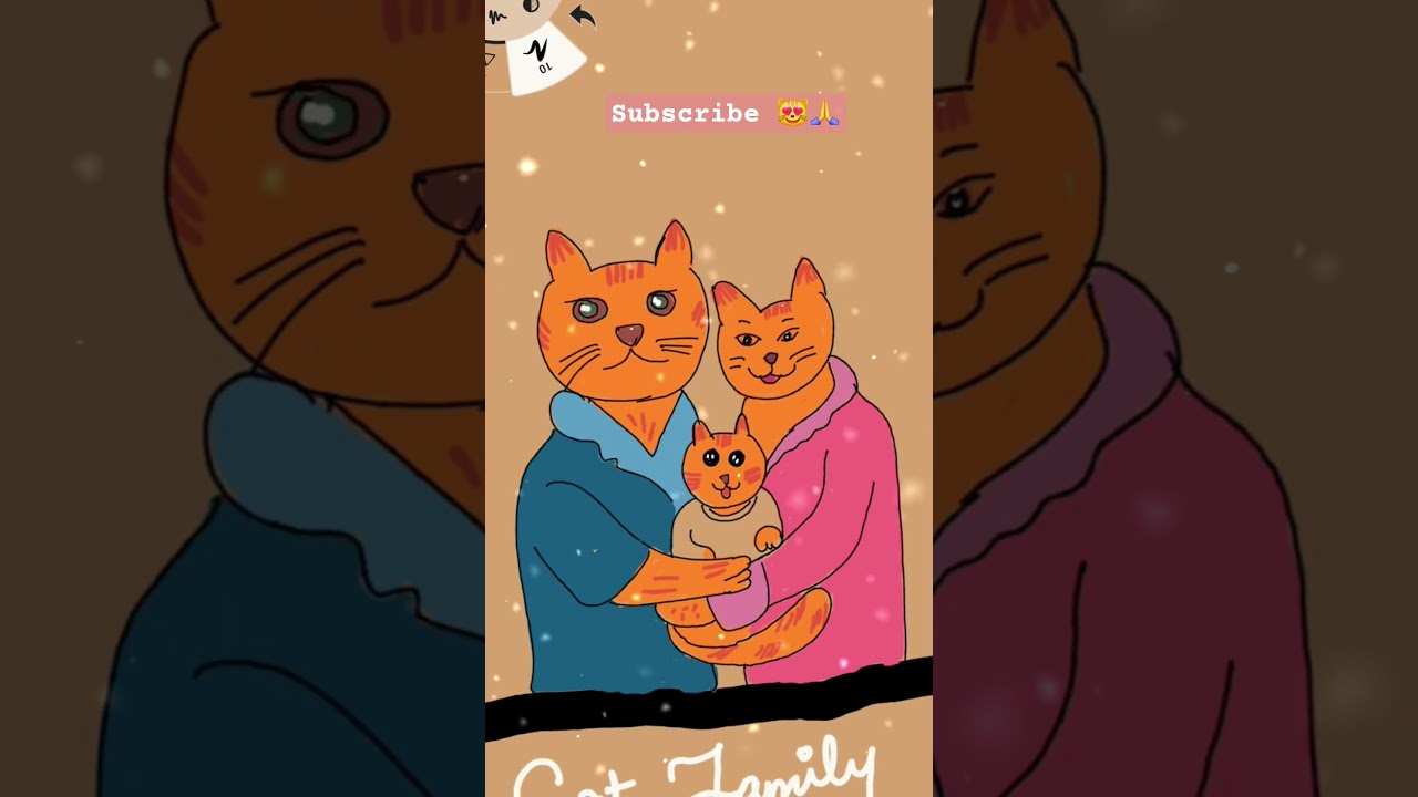 Most Adorable & Cutest Catfamily  #catdrawing #cat #petlovers #catlovers #shorts #aiart