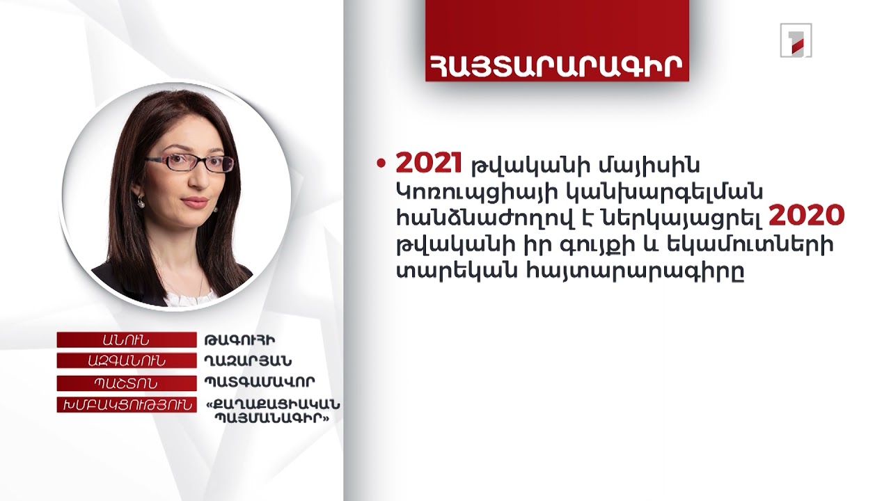 Պատգամավոր Թագուհի Ղազարյանը անշարժ և շարժական գույք չունի. հայտարարագրել է 2 մլն դրամ