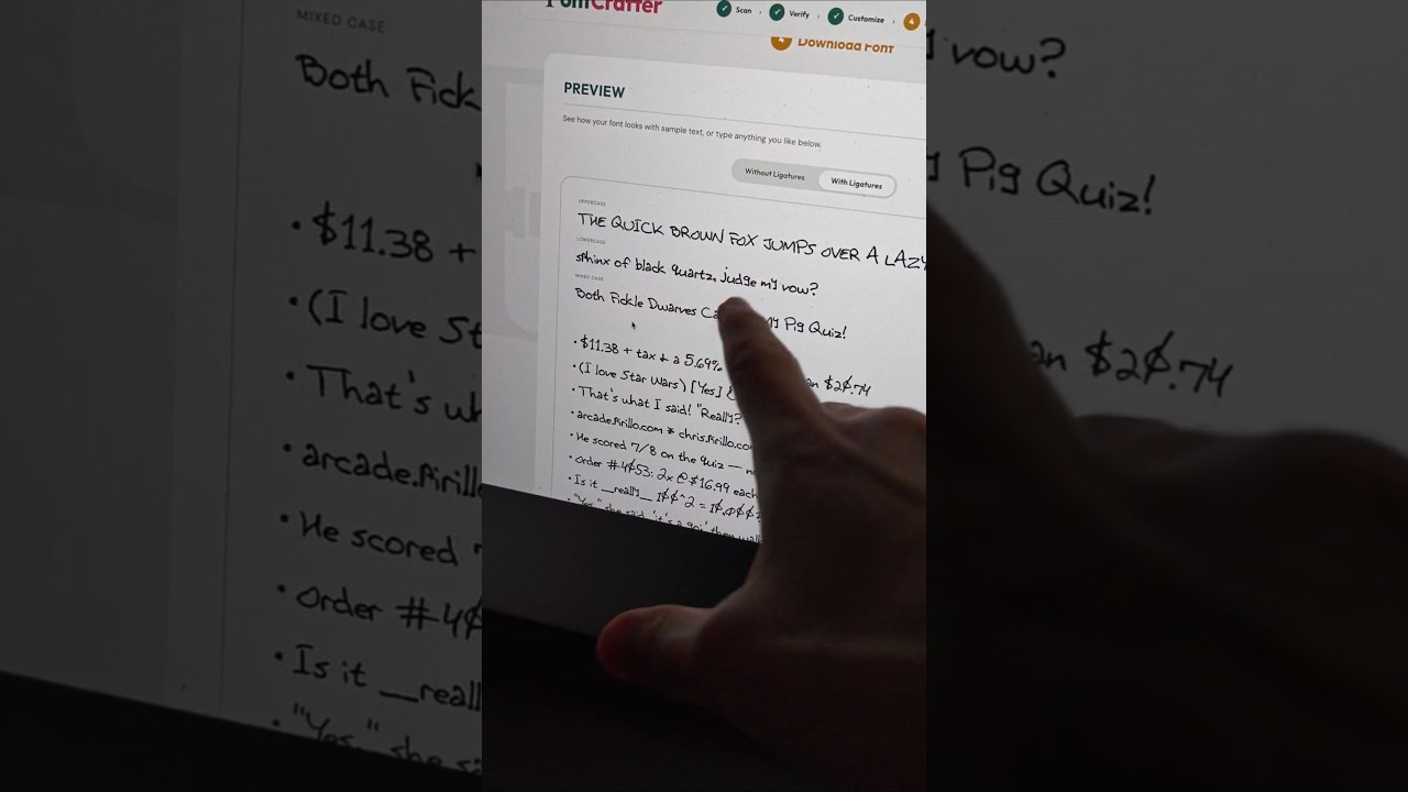 I turned my handwriting into a real font in 60 seconds for free with no account.