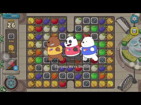 We Bare Bears Match3 Repairs Level 2541, 26 Moves (Use Boosters)