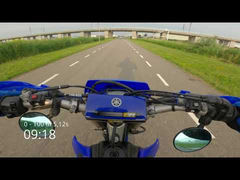Yamaha WR450F Supermoto | 0-100 and TOPSPEED
