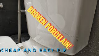 Cracked toilet fix! No leak, no plumber, just a cheap fix.