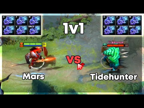 Mars vs Tidehunter with 6x Moonshard | Level 30 Dota 2 1v1 | Who Will Win?