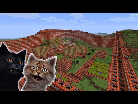 YAVRU KEDİ İLE KÖYÜ HAVAYA UÇURDUK 😈😈😈 - Minecraft