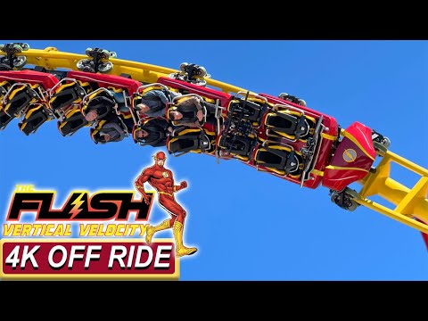 Off-ride footage of a Flash: Vertical Velocity train