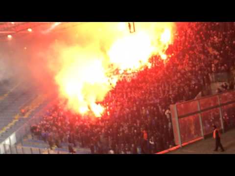 Wisła - Lech (07.12.2014) piro kibiców Lecha