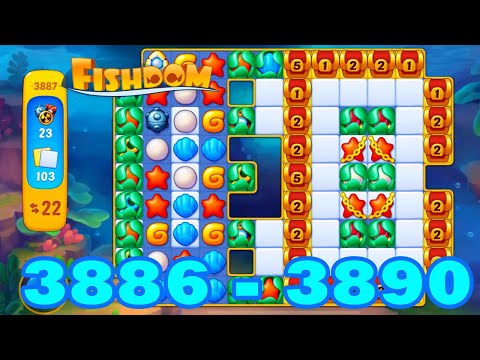 Fishdom Level 3886 - 3890 HD | 3 - match puzzle game | gameplay | android | 3887 | 3888 | 3889
