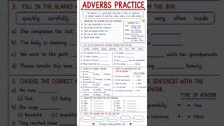 Adverbs Practice ✍️ | English Grammar Worksheet