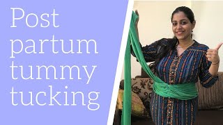 Post Pregnancy tummy tightening |Post partum belly wrap | How to reduce belly after delivery