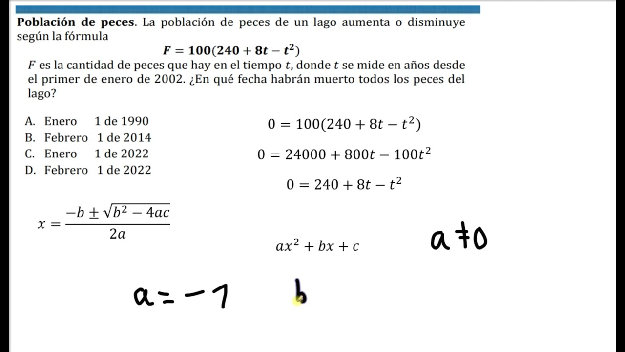 Aplicacion de la funcion de segundo grado Problema examen de admision universidad pedagogica (UPN)