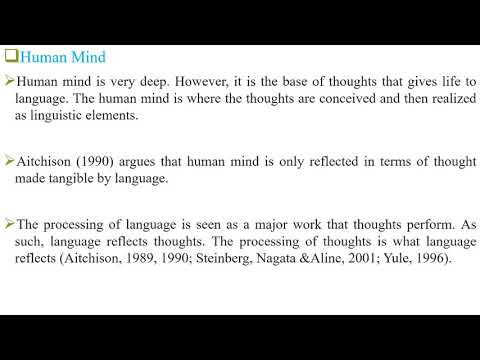 Psycholinguistics - Lesson 7 - Language and Mind