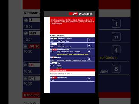 SBB TTS Memeansage • sind Ausfall • Bitte kontrollieren Sie (in Brig)