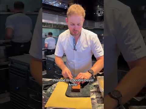 How to Sharpen a Chefs Knife With a Whetstone 🔪 #shorts #chef