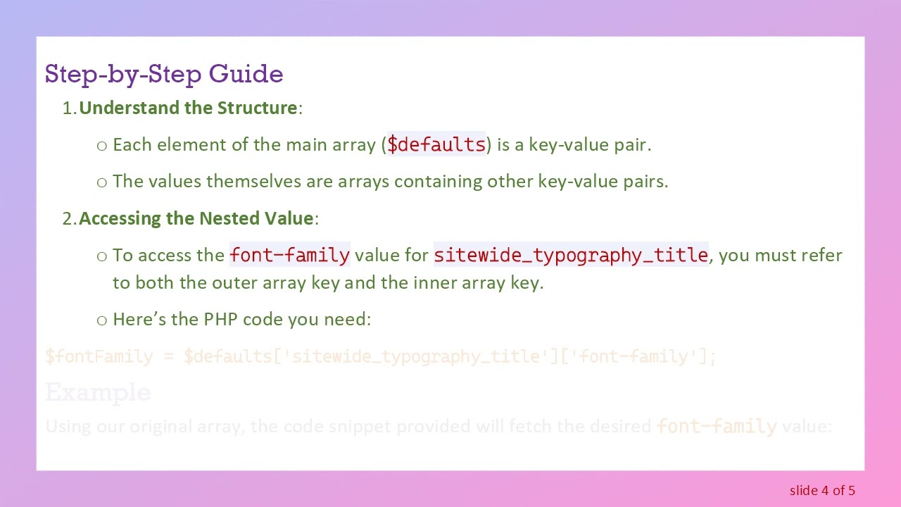 How to Access a Specific Value in a Multidimensional Array in PHP