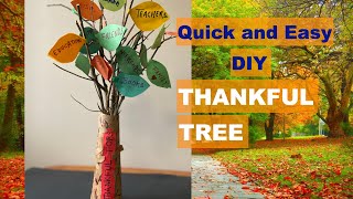 Thanksgiving Thankful Tree Craft | Gratitude Tree | Toilet paper roll - Recycling Craft ideas