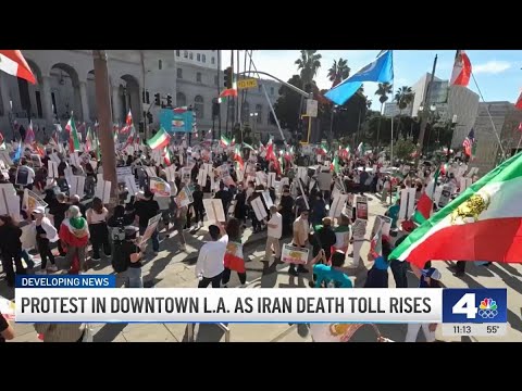 Protest in downtown LA as Iran death toll rises